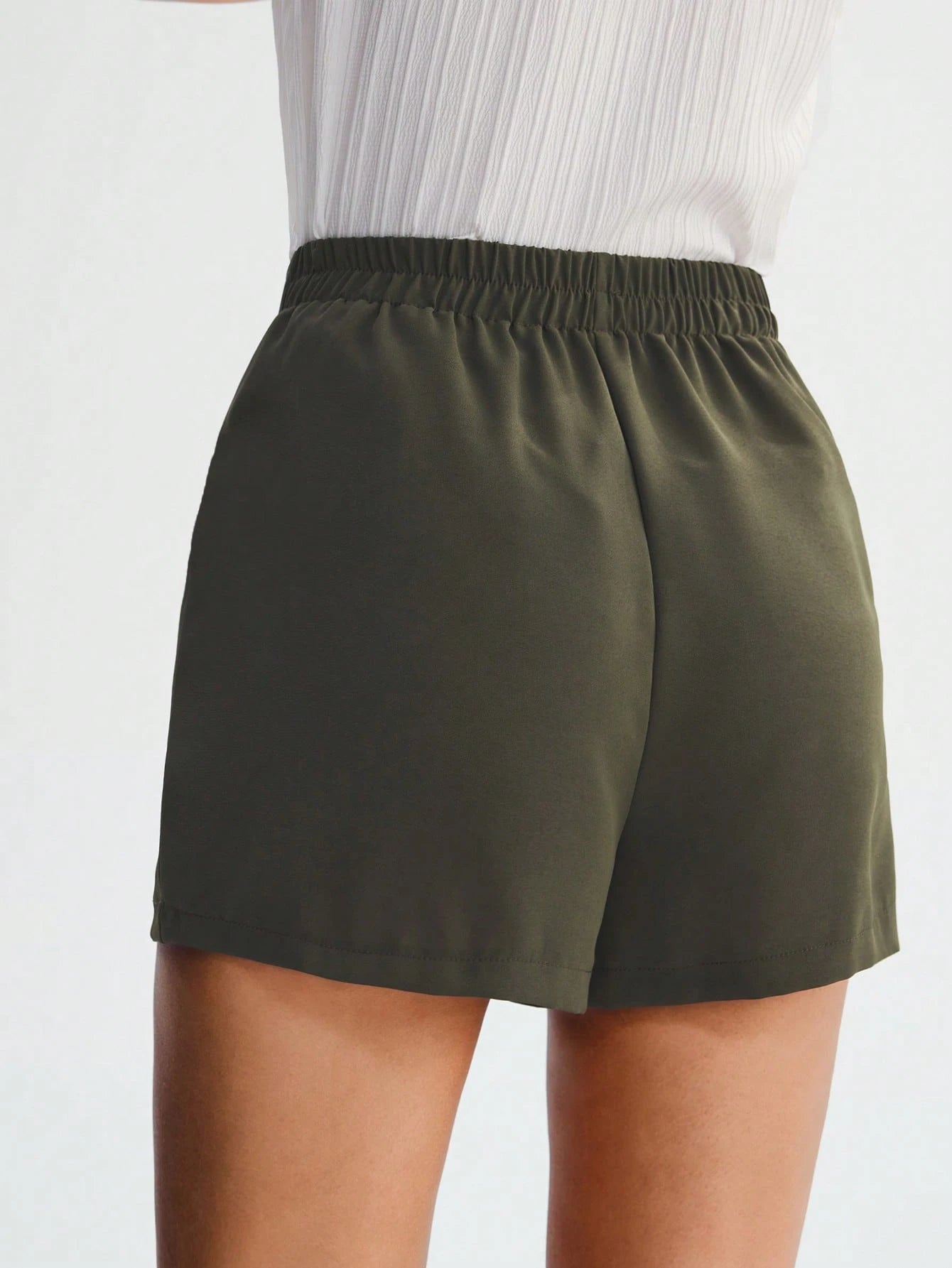 Luneh Solid Knot Front Wide Leg Shorts