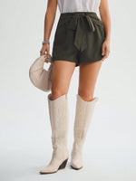 Luneh Solid Knot Front Wide Leg Shorts