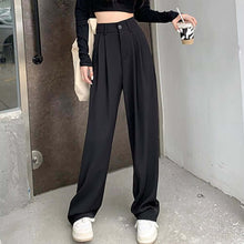 Women Long Pants Pocket Decoration Pants Elegant Wide Leg Dress Pants for Women with High Waist Button Zipper Fly for Business and old money style