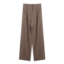 Women Long Pants Pocket Decoration Pants Elegant Wide Leg Dress Pants for Women with High Waist Button Zipper Fly for Business