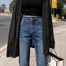 Hot Sale Jeans Women Straight Leg Ankle-Length All-Match Casual Denim Trousers 4-Colors Popular Students Daily Street Do Old BF