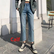 Hot Sale Jeans Women Straight Leg Ankle-Length All-Match Casual Denim Trousers 4-Colors Popular Students Daily Street Do Old BF