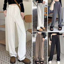 Women Long Pants Pocket Decoration Pants Elegant Wide Leg Dress Pants for Women with High Waist Button Zipper Fly for Business