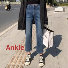 Hot Sale Jeans Women Straight Leg Ankle-Length All-Match Casual Denim Trousers 4-Colors Popular Students Daily Street Do Old BF